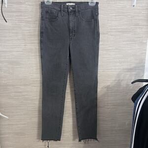 Madewell women's Stovepipe jeans size 27 Charcoal with raw hem